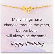 STORYJEWELLERY Birthday Gifts for Women, Bow Bracelet, 60th, 70th, 80th Gifts for Women Birthday Uni