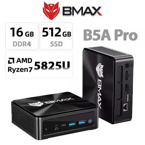 B5A Pro Mini PC | AMD Ryzen 7 5825U 8-Core | 16GB DDR4 512GB SSD | Win11 Pro | DP+HDMI+USB-C | WiFi 