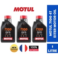MOTUL 7100 10W40/ 10W50/ 15W50/ 10W60 4T Ester Fully Synthetic Engine Oil/ Minyak Hitam Motor 1L