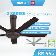 KDK K14YZ Fan Ceiling Fan with Innovative Design (140cm/56”) Remote Control Type Fan  Kipas Siling/ Kipas Ceiling 风扇(KOOK)