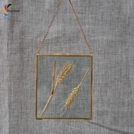 [chulisia] Wall Frames, Gold Metal Pressed Glass Floating Hanging Photo Frames, 6.3 x 6.3