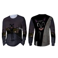 [Riashop] Cartoon Cat T-Shirt | Long Sleeve Cartoon Cat T-Shirt | Cartoon Cat Men's T-Shirt