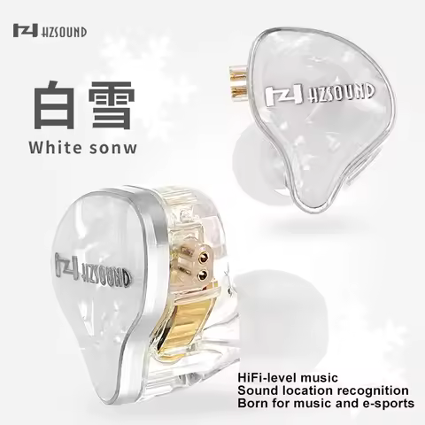 HZSOUND White Snow Headphone High Quality LCP+PU Diaphragm Music gaming headset 10mm Dynamic Driver 
