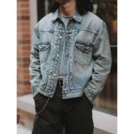 Old Series TYPE2 Second Generation Heavy Industry Washing Destruction Red Ear Denim Check Denim Jack