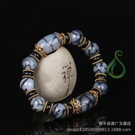 Ready Stock Quick Shipping Dzi Beads Bracelet Yellow Green Dragon Pattern Dzi Beads Bracelet Bracele