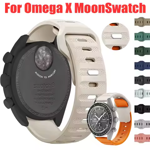 Silicone Band For Omega X Swatch Joint MoonSwatch Strap Sport Waterproof Bracelet 20 22mm For Samsun