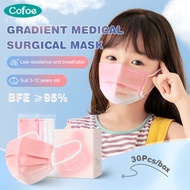 Cofoe Kids Gradient Medical Surgical Face Mask 3 Layer Facemasks Anti-virus Anti Droplet Disposable Rainbow Face Mask -Individual Packed Protective Masks Colorful Cover