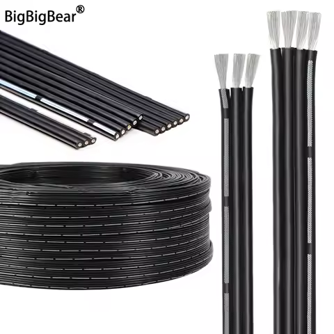 1~50m Fexible Silicone Parallel Wire 30 28 26 24 22 20AWG Multi-core 2P 3P 4P 6P 8P 10P High Tempera
