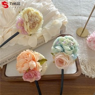 TOBIE Hanfu Hairpin, Chinese Style Simulated Flowers Wooden Hair Stick, Classical Hair Chopstick Rose Hanfu Headwear Flower Hair Clip Hanfu Accessories