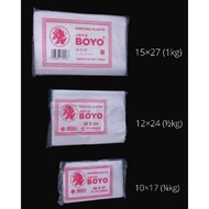 PLASTIK BOYO murah 10x17 12x24 15x27 1/4 1/2 1 kg