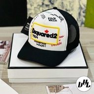 DSQUARED2 Men's and Women's Fashion Button Buckle Baseball Cap, Dsquared2 cool khaki mesh hat MU159