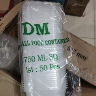 Dm thin wall food container 750ml SQ 50 sets