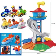 New Big Size Paw Patrol Lookout Tower Paw Partol Toys Light Sound Super Look Out MIGHTY PUPS Pull Back Cars Full Set Ryder Captain Chase Rocky Zuma Skye Rubble Dogs Vehicles Figures Playsets Rail Car Slide Action Figures Collectibles Boys Toys Gifts 23107
