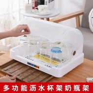 Baby Bottle Storage Box Milk Bottle Box Baby Tableware Storage Box Feeding Bottle Drying Rack Dustproof with Cover Draining Rack