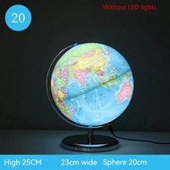 [Legend6] 20/25cm World Globe English Version World Map Globe with Led Light Geography Educational T