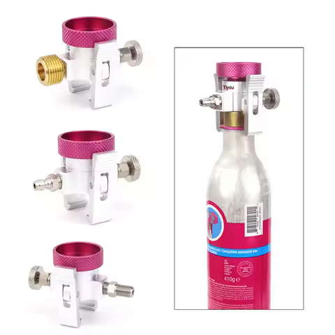 CO2 Refill On/Off Adapter Fit Quick Connect Sodastream (Terra DUO Art) Cylinder White With 8MM Quick