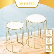 [Ready Stock] Decor Hub Glass Top Coffee Table Meja Kopi Nordic Coffee Table Modern Home Decor 111