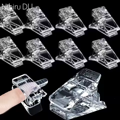 10/3pcs Transparent Acrylic Nail Tips Clips Quick Building Mold for UV Nail Art Extensions Fixed Cla
