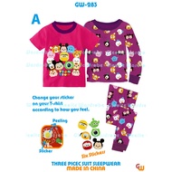 GW283-A - 3 in 1 Children's Pajamas set - Disney Tsum Tsum size 95-140