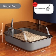 Cat Litter Box Thickening Kitty Sandbox Semi-enclosed High Side Splashproof Pet Bedpans with Litter