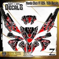 honda click v1 125i /150i full decals sticker hotwheels