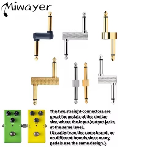 Miwayer 1pc 1/4" Guitar Effect Pedal Adapter, Audio Coupler, 7 Styles: Gold/Silver/Black Gold/Ti Z,S