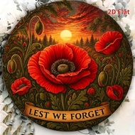 HELLOYOUNG Aluminum Wall Art Poppy Sunset Silhouette ANZAC Day Remembrance Day Metal Decor Home Gift