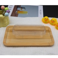 50PCS 280ML Transparent Long Cake Box Ice Cream Fruit Cheesekut Boxes Mousse Pudding Tiramisu Packag