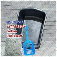 Litterbox Big Tub uk.L+ Scoop +1Kg Cat Sand Save Toilet anabul