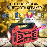 Super Bass Bluetooth Speaker Rechargeable with Solar FM AM Radio with Flashlight Sale Radio