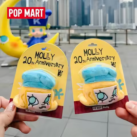 Hot Selling Genuine Popmart Angry Molly 20th Anniversary Shanghai Exhibition Limited Series Badges H