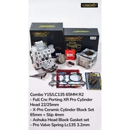 COMBO SET HYPERTECH X-PRO CERAMIC CYLINDER BLACK SET WITH CNC PORTING XR-PRO SUPERHED LC / Y15 SPEC 