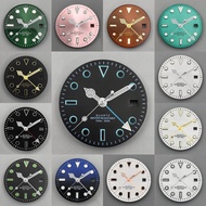 BLIGER Men's GMT 29mm Quartz Pink Green Black Blue Brown Watch Dial With Four Watch Hands Green Lumi