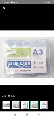 NAME TAG KAKU A3 B3 (11.5X9.2cm) /MIKA COVER/ ID CARD CASE TIPE KAKU/20 pcs