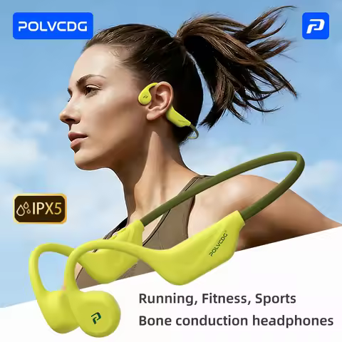 POLVCDG Bone Conduction Bluetooth Earphones Outdoor Sports Running Earphones Bluetooth 5.4 Cycling E