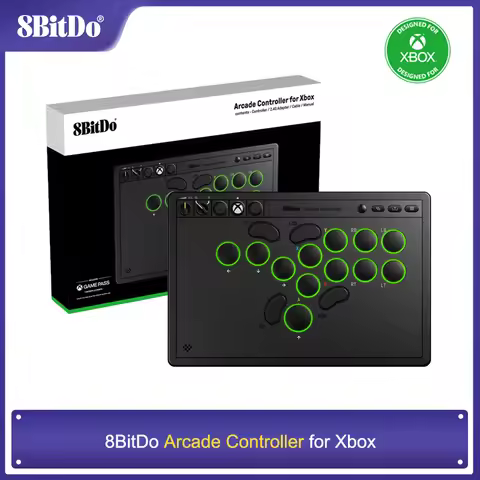 8BitDo Arcade Controller 2.4G Wireless, Programmable Buttons, Hot-swappable PCB,RGB Lighting For Xbo