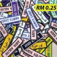 Nama tag sulam paling murah🌼,nama embroidery,name tag sekolah,nametag sulam,sticker.murid name tag