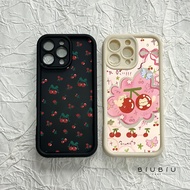 Compatible with iphone 16 Pro Max 15 Casing The kitten is eating cherries 11 12 13 14 Pro 7 8 Plus X