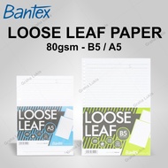 Bantex Loose Leaf Paper 80gsm - B5 A5/ - binder Refill