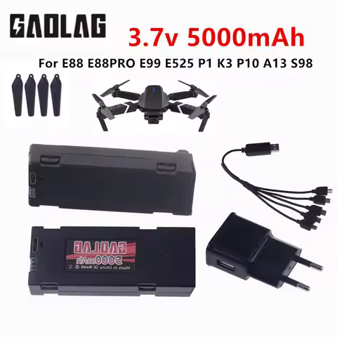 Upgrade 3.7V Drone Battery Accessory 5000mAh For E88 E88 PRO E99 PRO E525PRO Mini Uav Drone Battery 