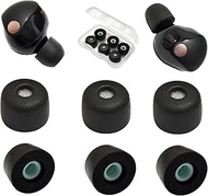 Mijusun Memory Foam Ear Tips for Sony WF-1000XM5 Filter Screen Earbuds Tips for WF-1000XM5 WF-1000XM4 Earbuds Case, 3 Pairs Large Black, SNM5B2-BL