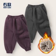 Boys' Winter Fleece-Lined Pants Thickened Sweatpants Winter Cotton Pants Autumn Winter New Children'