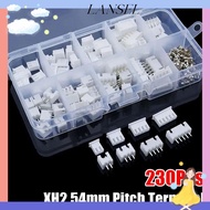 LA 230Pcs 2.54mm Pitch Terminal, Male And Female Housing Kit Pin Connector, 2p 3p 4p 5pin 4 Value XH