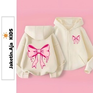 Jacket Aja Kids - Zip Hoodie for Girls RIBBON CUTE (1th - 12th) Jacket Girl Kid Korean Style 1 2 3 4
