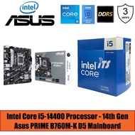 Intel Core i5-14400 Bundle Asus PRIME B760M-K DDR5 / B760M-A WIFI D5 LGA1700 Mainboard (PWP)