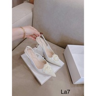 La7 7cm open heel floral high heels