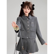 Set Jacket Gray Suit Gray Suit for Women Autumn Girl Style Small Suit Skirt Women's Suit