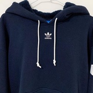 ADIDAS ORIGINALS HOODIE 經典復古 三葉草 LOGO 刷毛 保暖 連帽 帽T 女版 湛藍 深藍色 XS號 BR5188 CLT-W TP0_2501 TP0_25 #蛇年行大運