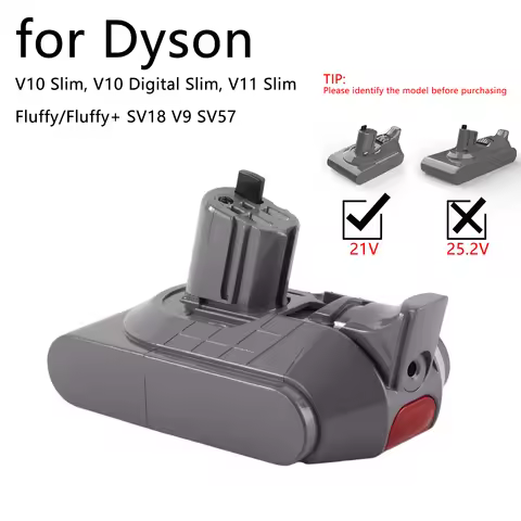 18V 5000mAh Replacement Li-ion Battery Compatible with Dyson V10 Slim V10 Digital Slim, V11 Slim Flu