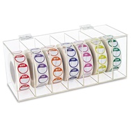 Acrylic Day of the Week Covered Label Dispenser 7-Slot Dispenser Day of the Wall Mount Sticker Roll 